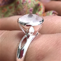 Ring Rosenquarz (12mm) facettiert, Größe 57