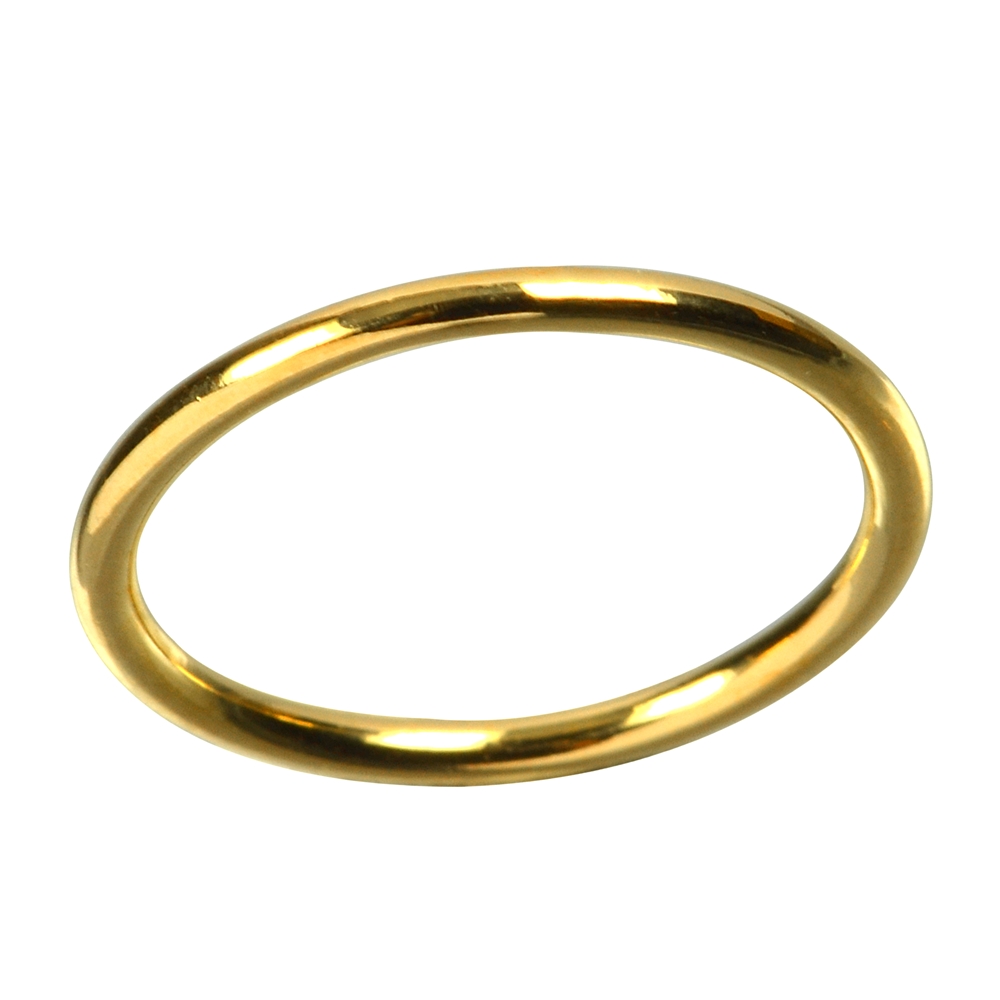 Pre-stud ring, gold-plated silver, size 61