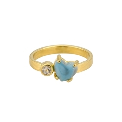 243009240025 Bague Larimar, coeur (7mm), Topaze, doré, taille 54 (17) | Marco Schreier