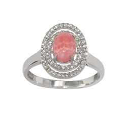 243018140020 Série 1 Design Bague Rhodochrosite, Topaze, Gr. 52, rhodié | Marco Schreier