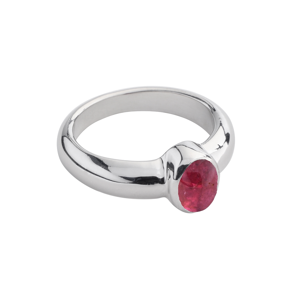 Ring Turmalin (rosa), Größe 51, rhodiniert
