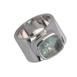 243018160101 Ring Fluorite green, size 57, rhodium plated | wholesaler gems & healing stones