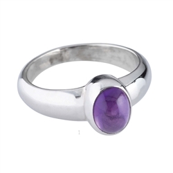 243018170060 Ring Amethyst (7 x 5mm), Größe 53, rhodiniert | Edelsteine, Heilsteine & Schmuck