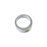 Band ring with Peridote (6mm), size 61, rhodium plated