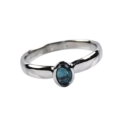 243018200086 Bague Indigolite (tourmaline bleue), taille 58, rhodiée | Marco Schreier