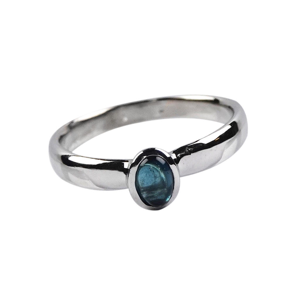 Ring Indigolith (Turmalin blau), Gr. 58, rhodiniert
