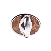 Ring versteinerte Koralle oval (29 x 21mm), Größe 57