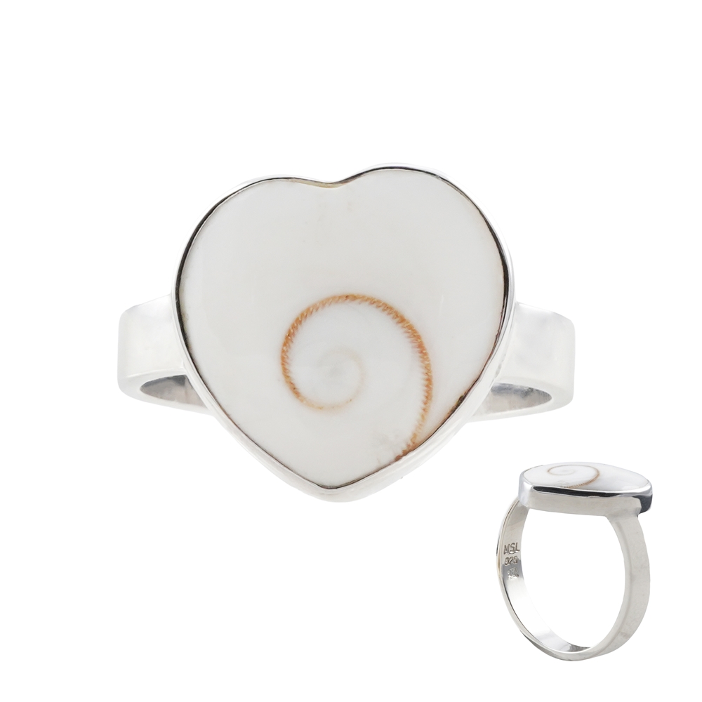Ring Nautilusschnecke (16 x 14mm), Herz, Größe 63 (20), rhodiniert | Marco Schreier