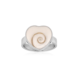 243018240175 Ring Nautilusschnecke (16 x 14mm), Herz, Größe 63 (20), rhodiniert | Marco Schreier
