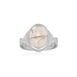 243018250005 Bague Quartz-Rutile, ovale (15 x 11mm), taille 54 (17), rhodiée | Marco Schreier