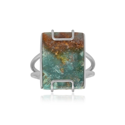 243018250049 Anello Pietra di Garut, rettangolo (20 x 15 mm), rodiato, misura 60 (20)  | Marco Schreier