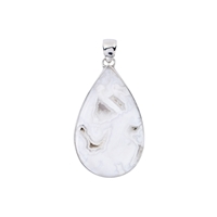 Ring Agate Druzy (white) drop, size 60, platinum plated