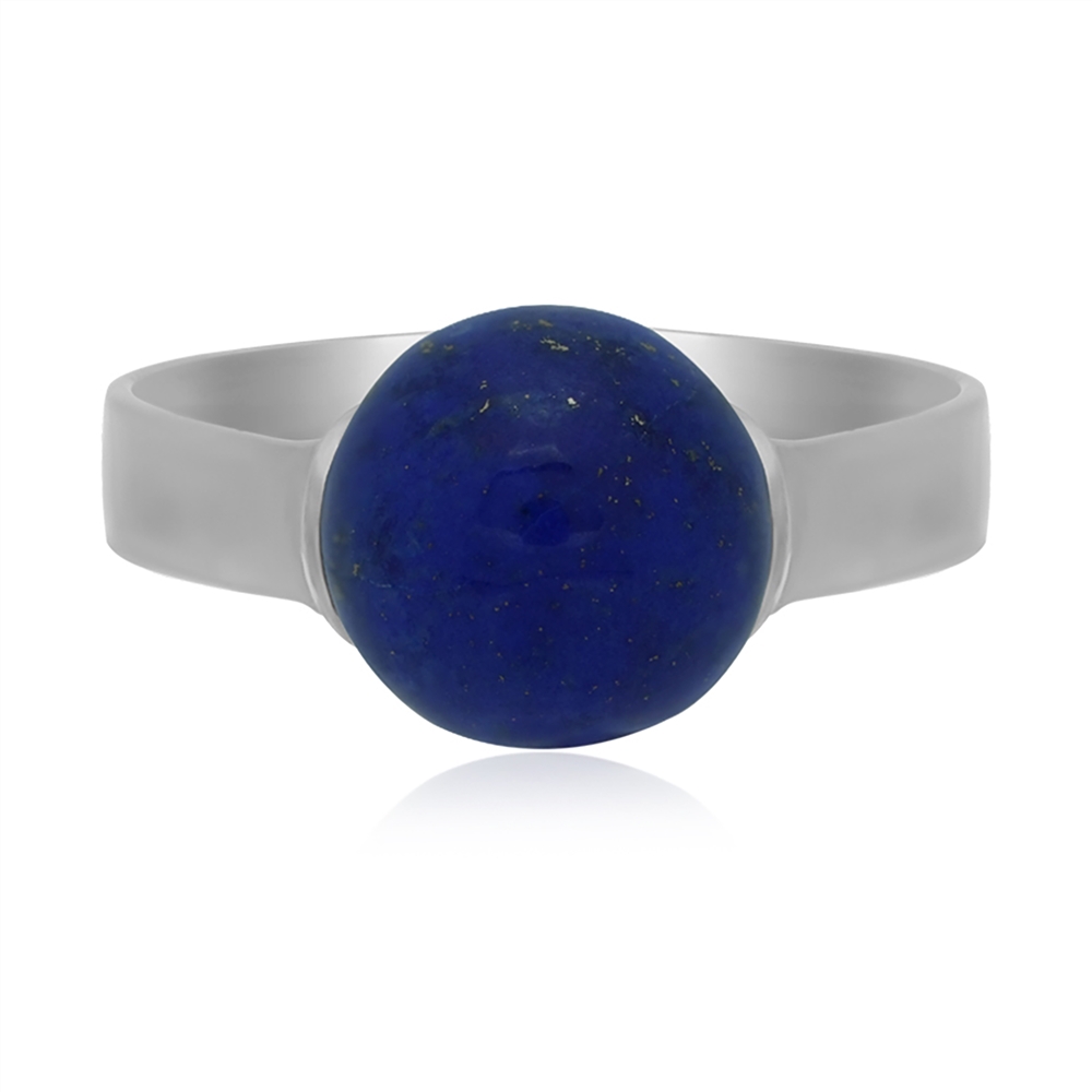 Ring Lapis Lazuli ball (10 mm), platinum plated, size 66 (21)