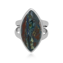 243023230048 Bague marquise zarinite (25 x 13mm), platinée, taille 16 (51) | Marco Schreier