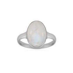 243023230205 Labrodorite (white) ring, oval long (14 x 10mm), size 57 (18), platinum plated  | Marco Schreier