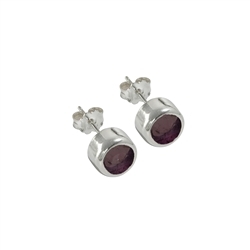 244005100004 Clous d'oreilles grenat rond (4mm), 0,5cm | Marco Schreier