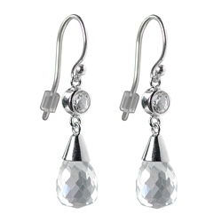 244005150031 Earrings Topaz (white) drop and cabochon round, faceted | Marco Schreier