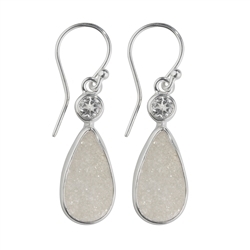 244005150034 Earrings Agate (Druzy) drops, topaz, 2.5cm | wholesaler gems & healing stones