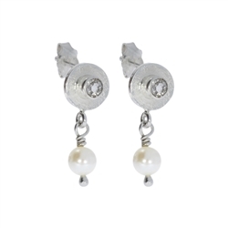 244005160013 Earstud pearl, Topaz (white), 1,9cm | wholesaler gems, healing stones & jewelry