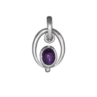 Earring amethyst with oval, 3,0cm