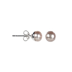 244005190037 Earstud pearl light purple round (5mm) | Schreier gems, healing stones & jewelry