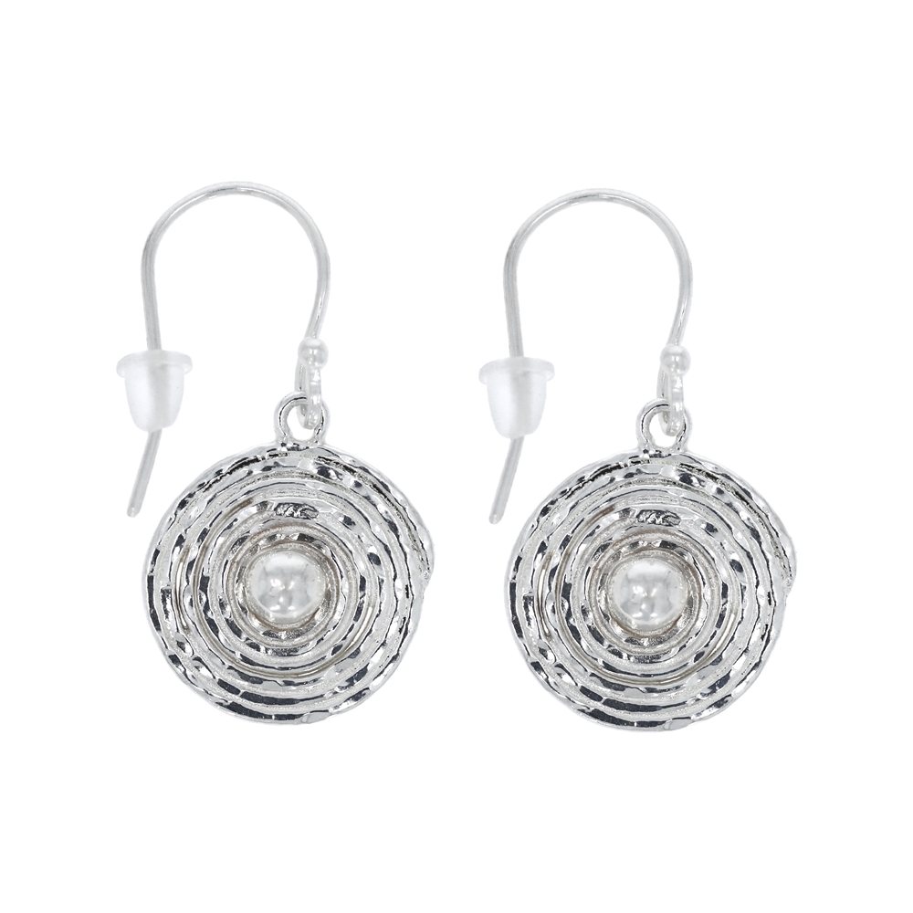 Earrings circles with sprial, 2.8cm