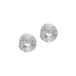 244005190092 Earstud circles with sprial, 1,0cm | wholesaler gems, healing stones & jewelry