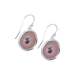 244005220107 Agate Geode earring, 3,5cm (medium) | wholesaler gems, healing stones & jewelry