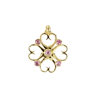 Earrings "Happiness of heart" tourmaline (pink), 3.5cm, gold plated