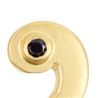 Earring tendril, Spinel black, 5,3cm, gold plated
