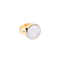 Earrings Druzy Agate (white) round (10mm), 3,0cm, gold plated