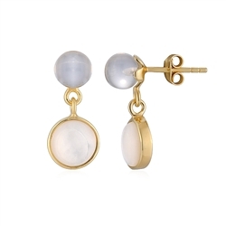 244009230151 Earrings Mother of Pearl round (8mm), Rock Crystal sphere (6mm), 2.0cm, gold-plated | Marco Schreier