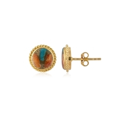 244009240009 Earstuds Mohave stone (rec.), round (10mm), 1.3cm, gold-plated | Marco Schreier