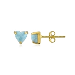 244009240010 Earstuds Larimar, heart (6mm), 0.7cm, gold-plated | Marco Schreier