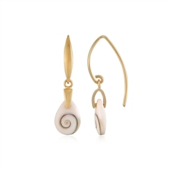 244009240014 Earrings Shiva's Eye (12 x 9mm), drop, 3.3cm, gold-plated | Marco Schreier