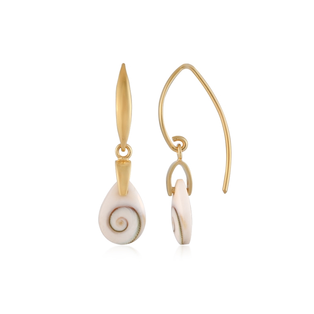 Earrings Shiva's Eye (12 x 9mm), drop, 3.3cm, gold-plated | Marco Schreier