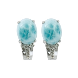 244018140012 Series 6 Earstuds Larimar, Topaz, 1,6cm, rhodium plated | Marco Schreier