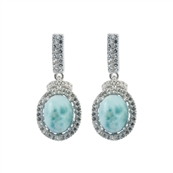 244018140022 Series 7 Earstuds Larimar, topaz, 2,6cm, rhodium plated | Marco Schreier