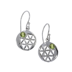 244018170025 Earrings "Departure and new beginning" Peridote, 3,0cm, rhodium plated | Marco Schreier