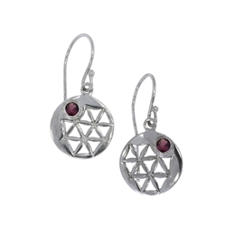 244018170026 Earrings "Departure and new beginning" garnet, 3,0cm, rhodium plated | Marco Schreier