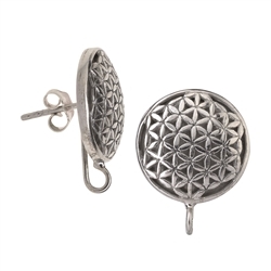 244018170042 Earstud Flower of Life for interchangeable components, 2,0cm, rhodium plated | Marco Schreier