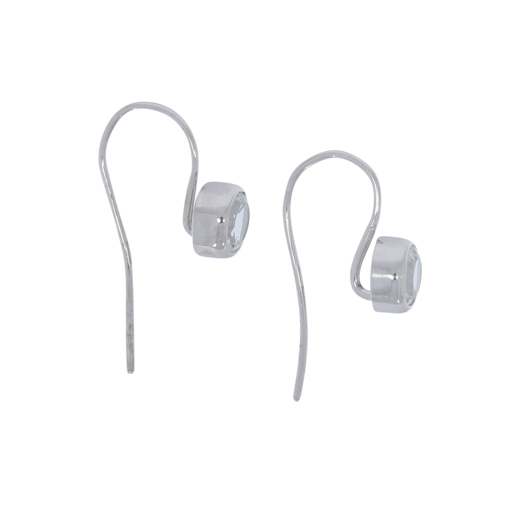 Boucles d'oreilles avec crochets pour composants interchangeables, argent avec Topaze