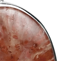 Ohrhänger Hornkoralle oval (15 x 12mm), 2,8cm, rhodiniert