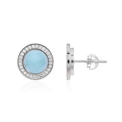 244018230171 Earstuds Larimar round (8mm), faceted topaz, 1.2cm, rhodiniert | Marco Schreier