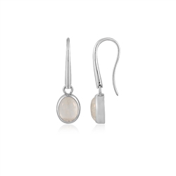 244018240049 Earrings Labrodorite (white), oval (11 x 9mm), 3.6cm, rhodiniert  | Marco Schreier