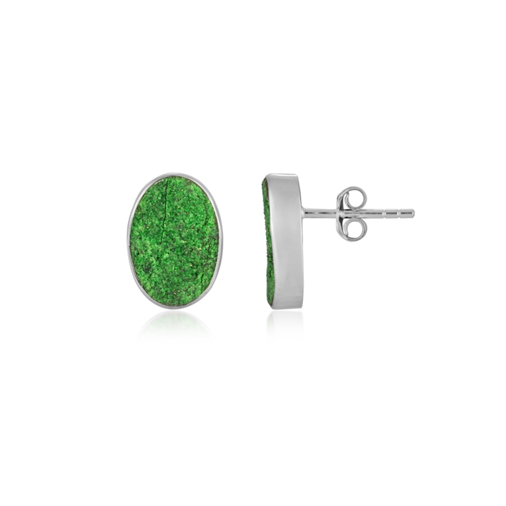 Ohrstecker Uwarowit, Oval (15 x 10mm), 1,6cm, rhodiniert | Marco Schreier
