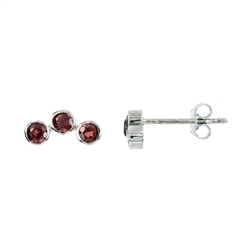 244023220066 Earstud garnet, round (3mm), 1,2cm, platinum plated | Marco Schreier