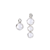 Earrings Rock Crystal round (10mm), faceted, 2,4cm, platinized