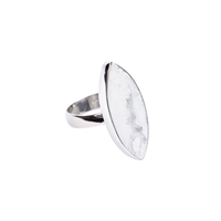 Earstuds Druzy Agate (white) Marquise, platinum plated