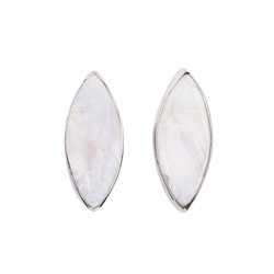 244023220108 Ohrstecker Druzy-Achat weiß Marquise (20 x 8mm), 2,3cm, platiniert | Marco Schreier